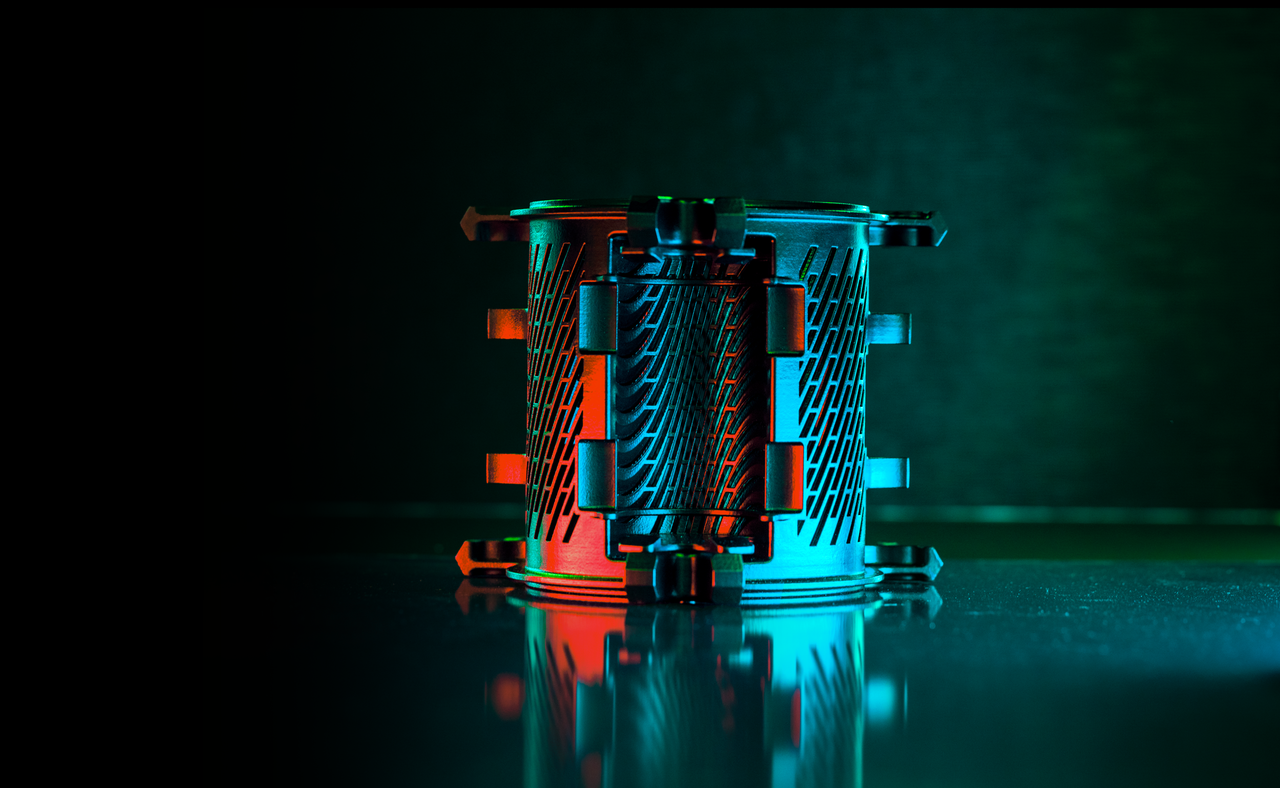 Pièce imprimée en 3D en métal.